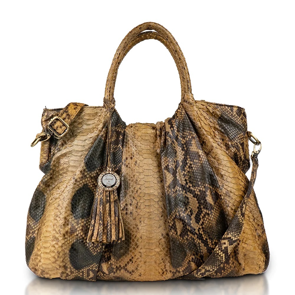 276. NWT WOMENS SHERRILL & BROTHERS CAROL GENUINE PYTHON HOBO BAG